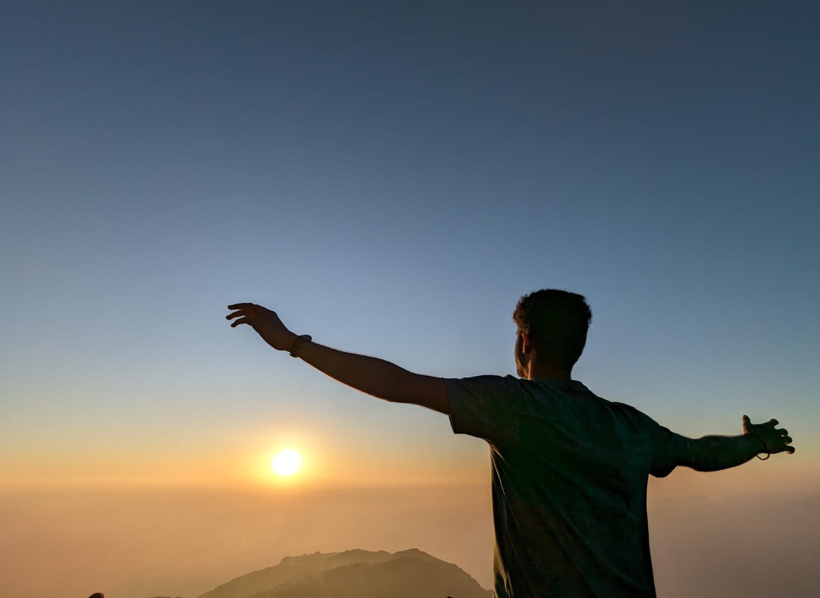 Sunrise from a mountaintop